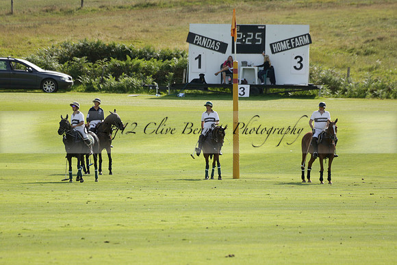 Pandas (white) v Home Farm (navy) in a Park House West Sussex Cup Polo match on Brooksfield at Cowdray Park Polo Club on Friday 30 August 2013. 2013.08.30 www.polopictures.co.uk