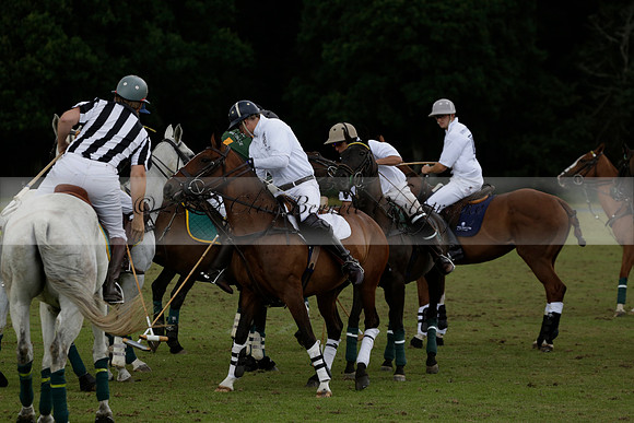 The Blue Jackets Cup polo match played between Maize Dulce (green) vs Home Farm (white) At the New Forest Polo Club on Sunday 18 August 2013
