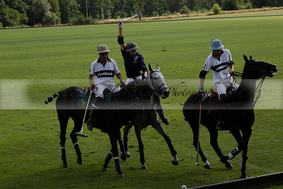 Pandas (white) v Home Farm (navy) in a Park House West Sussex Cup Polo match on Brooksfield at Cowdray Park Polo Club on Friday 30 August 2013. 2013.08.30 www.polopictures.co.uk