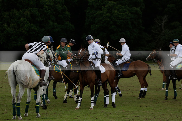 The Blue Jackets Cup polo match played between Maize Dulce (green) vs Home Farm (white) At the New Forest Polo Club on Sunday 18 August 2013