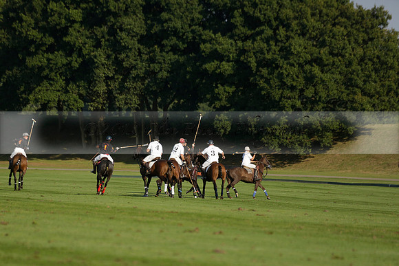 Pluma Negra (white) v Shoreline (black) in the Brecknock Cup Subsidiary final polo match played on Sunday 25 August 2013 at Cowdray Park Polo Club on Ambersham 1. 2013.10.12 www.polopictures.co.uk