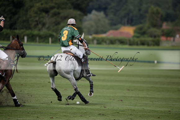 Maiz Dulce v Combe in a Brecknock Cup polo match played on Ambersham 2 at Cowdray Park Polo Club on Friday 17 August 2012