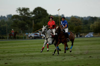 Ghost Chilli (blue) v Team Tonic (red) in a Lodsworth Cup Polo match on Ambersham 3 at Cowdray Park Polo Club on Friday 30 August 2013. 2013.08.30 www.polopictures.co.uk