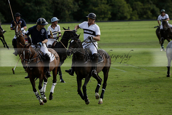 Pandas (white) v Home Farm (navy) in a Park House West Sussex Cup Polo match on Brooksfield at Cowdray Park Polo Club on Friday 30 August 2013. 2013.08.30 www.polopictures.co.uk