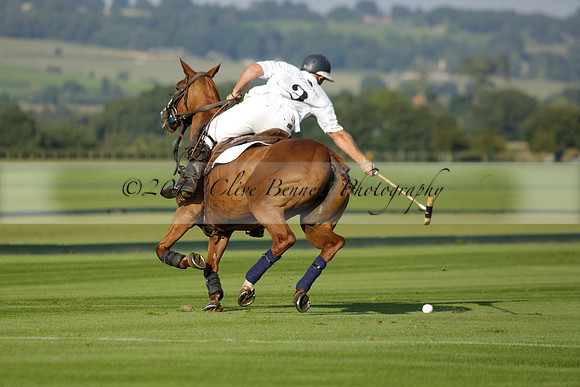 Pluma Negra (white) v Shoreline (black) in the Brecknock Cup Subsidiary final polo match played on Sunday 25 August 2013 at Cowdray Park Polo Club on Ambersham 1. 2013.10.12 www.polopictures.co.uk