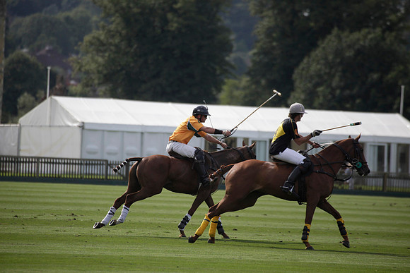 Montana v Maiz Dulce in the Uber 12 goal Final polo match played on Lawns 1 at Cowdray Park Polo Club on Sunday 26 August 2012