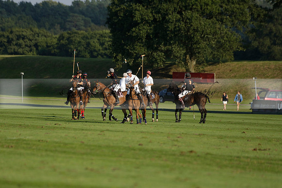 Pluma Negra (white) v Shoreline (black) in the Brecknock Cup Subsidiary final polo match played on Sunday 25 August 2013 at Cowdray Park Polo Club on Ambersham 1. 2013.10.12 www.polopictures.co.uk