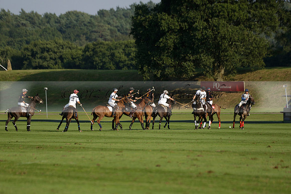 Pluma Negra (white) v Shoreline (black) in the Brecknock Cup Subsidiary final polo match played on Sunday 25 August 2013 at Cowdray Park Polo Club on Ambersham 1. 2013.10.12 www.polopictures.co.uk