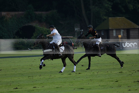 Pluma Negra (white) v Shoreline (black) in the Brecknock Cup Subsidiary final polo match played on Sunday 25 August 2013 at Cowdray Park Polo Club on Ambersham 1. 2013.10.12 www.polopictures.co.uk