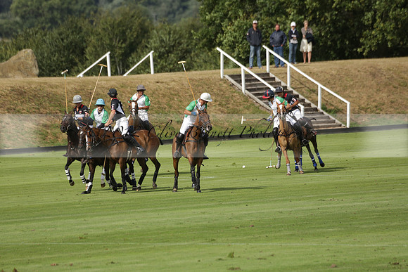 Jaeger Le Coultre (black)  v Wairakei Pastoral (white) in a Jaeger Le Coultre Holden White Cup polo match played on 29 July 2013 at Cowdray Park Polo Club on Brooksfieldwww.polopictures.co.uk