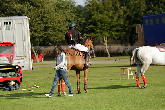 Pluma Negra (white) v Shoreline (black) in the Brecknock Cup Subsidiary final polo match played on Sunday 25 August 2013 at Cowdray Park Polo Club on Ambersham 1. 2013.10.12 www.polopictures.co.uk