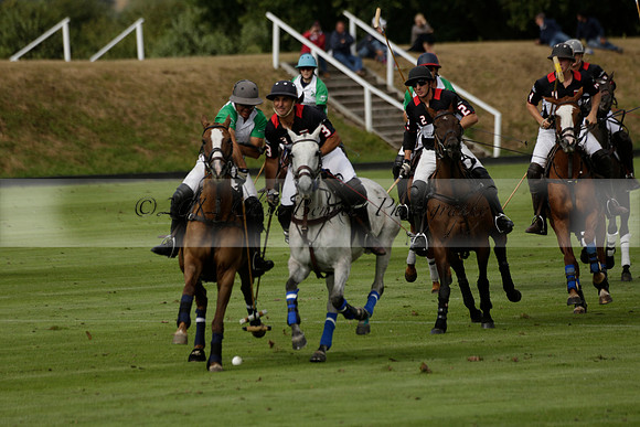 Jaeger Le Coultre (black)  v Wairakei Pastoral (white) in a Jaeger Le Coultre Holden White Cup polo match played on 29 July 2013 at Cowdray Park Polo Club on Brooksfieldwww.polopictures.co.uk
