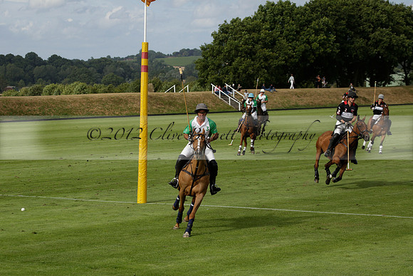 Jaeger Le Coultre (black)  v Wairakei Pastoral (white) in a Jaeger Le Coultre Holden White Cup polo match played on 29 July 2013 at Cowdray Park Polo Club on Brooksfieldwww.polopictures.co.uk