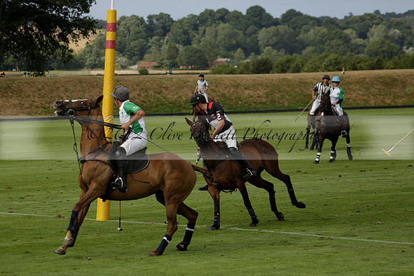 Jaeger Le Coultre (black)  v Wairakei Pastoral (white) in a Jaeger Le Coultre Holden White Cup polo match played on 29 July 2013 at Cowdray Park Polo Club on Brooksfieldwww.polopictures.co.uk