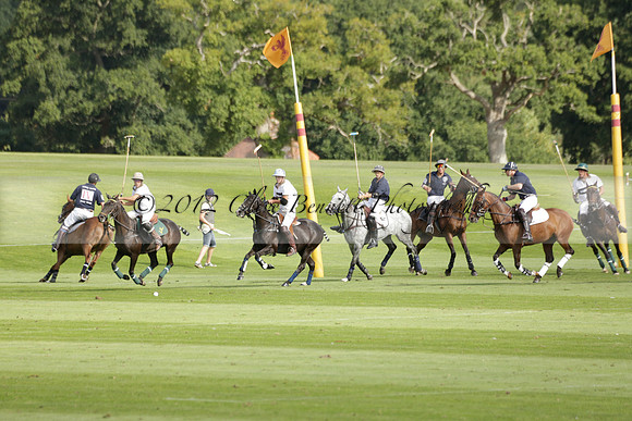 Pandas (white) v Home Farm (navy) in a Park House West Sussex Cup Polo match on Brooksfield at Cowdray Park Polo Club on Friday 30 August 2013. 2013.08.30 www.polopictures.co.uk