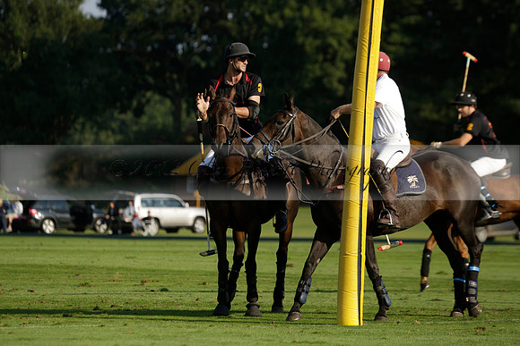 Pluma Negra (white) v Shoreline (black) in the Brecknock Cup Subsidiary final polo match played on Sunday 25 August 2013 at Cowdray Park Polo Club on Ambersham 1. 2013.10.12 www.polopictures.co.uk