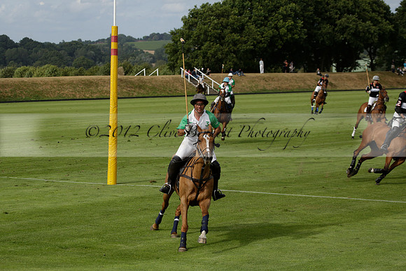 Jaeger Le Coultre (black)  v Wairakei Pastoral (white) in a Jaeger Le Coultre Holden White Cup polo match played on 29 July 2013 at Cowdray Park Polo Club on Brooksfieldwww.polopictures.co.uk
