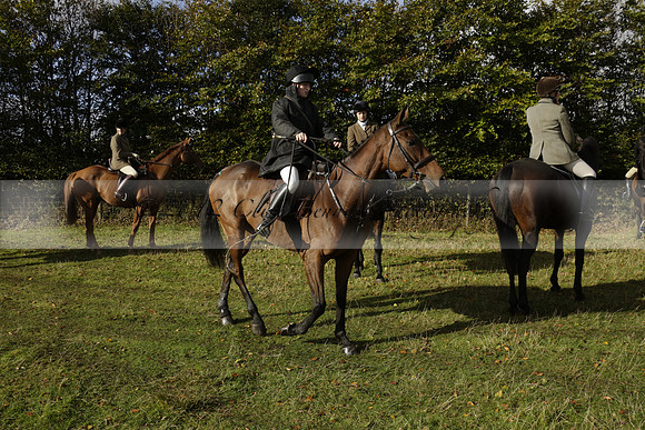 Devon & Somerset StagHounds meet at Five Cross Ways on Thursday 17 October 2013. 2013.10.17 www.polopictures.co.uk