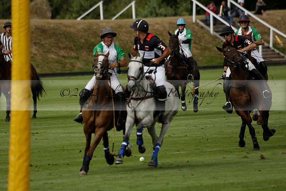 Jaeger Le Coultre (black)  v Wairakei Pastoral (white) in a Jaeger Le Coultre Holden White Cup polo match played on 29 July 2013 at Cowdray Park Polo Club on Brooksfieldwww.polopictures.co.uk