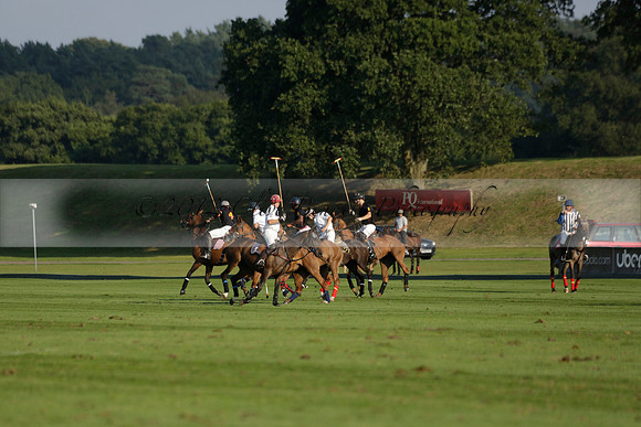 Pluma Negra (white) v Shoreline (black) in the Brecknock Cup Subsidiary final polo match played on Sunday 25 August 2013 at Cowdray Park Polo Club on Ambersham 1. 2013.10.12 www.polopictures.co.uk