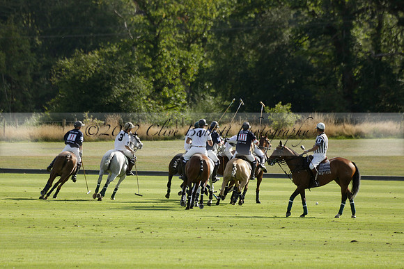 Pandas (white) v Home Farm (navy) in a Park House West Sussex Cup Polo match on Brooksfield at Cowdray Park Polo Club on Friday 30 August 2013. 2013.08.30 www.polopictures.co.uk