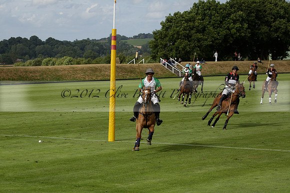 Jaeger Le Coultre (black)  v Wairakei Pastoral (white) in a Jaeger Le Coultre Holden White Cup polo match played on 29 July 2013 at Cowdray Park Polo Club on Brooksfieldwww.polopictures.co.uk