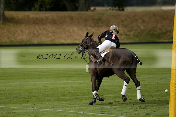 Jaeger Le Coultre (black)  v Wairakei Pastoral (white) in a Jaeger Le Coultre Holden White Cup polo match played on 29 July 2013 at Cowdray Park Polo Club on Brooksfieldwww.polopictures.co.uk