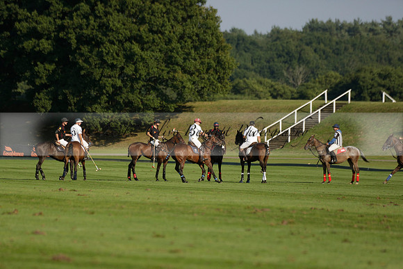 Pluma Negra (white) v Shoreline (black) in the Brecknock Cup Subsidiary final polo match played on Sunday 25 August 2013 at Cowdray Park Polo Club on Ambersham 1. 2013.10.12 www.polopictures.co.uk