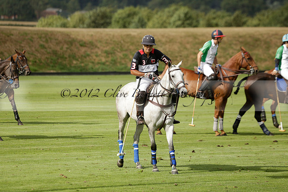 Jaeger Le Coultre (black)  v Wairakei Pastoral (white) in a Jaeger Le Coultre Holden White Cup polo match played on 29 July 2013 at Cowdray Park Polo Club on Brooksfieldwww.polopictures.co.uk