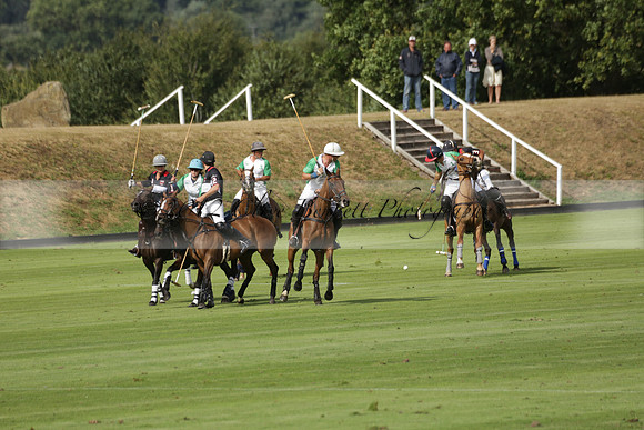 Jaeger Le Coultre (black)  v Wairakei Pastoral (white) in a Jaeger Le Coultre Holden White Cup polo match played on 29 July 2013 at Cowdray Park Polo Club on Brooksfieldwww.polopictures.co.uk