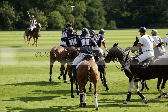 Pandas (white) v Home Farm (navy) in a Park House West Sussex Cup Polo match on Brooksfield at Cowdray Park Polo Club on Friday 30 August 2013. 2013.08.30 www.polopictures.co.uk