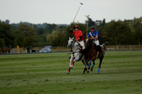 Ghost Chilli (blue) v Team Tonic (red) in a Lodsworth Cup Polo match on Ambersham 3 at Cowdray Park Polo Club on Friday 30 August 2013. 2013.08.30 www.polopictures.co.uk