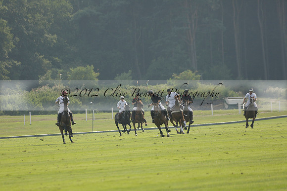 Pluma Negra (white) v Shoreline (black) in the Brecknock Cup Subsidiary final polo match played on Sunday 25 August 2013 at Cowdray Park Polo Club on Ambersham 1. 2013.10.12 www.polopictures.co.uk