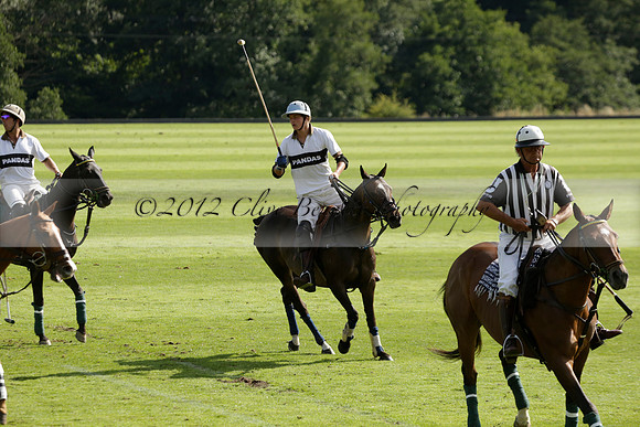Pandas (white) v Home Farm (navy) in a Park House West Sussex Cup Polo match on Brooksfield at Cowdray Park Polo Club on Friday 30 August 2013. 2013.08.30 www.polopictures.co.uk
