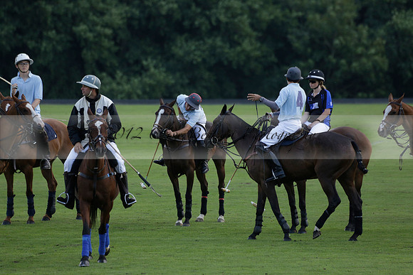 Ghost Chilli (blue) v Somerton (pale blue) in a Lodsworth 4 Goal polo match played on Sunday 25 August 2013 at Cowdray Park Polo Club on Brooksfield. 2013.10.12 www.polopictures.co.uk