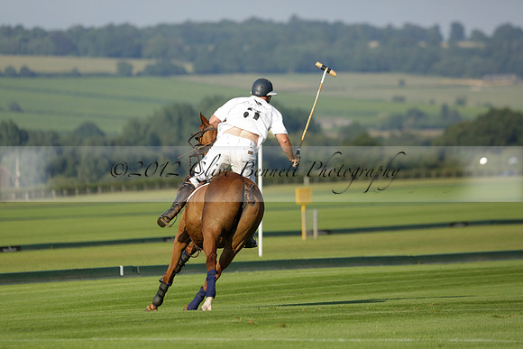 Pluma Negra (white) v Shoreline (black) in the Brecknock Cup Subsidiary final polo match played on Sunday 25 August 2013 at Cowdray Park Polo Club on Ambersham 1. 2013.10.12 www.polopictures.co.uk